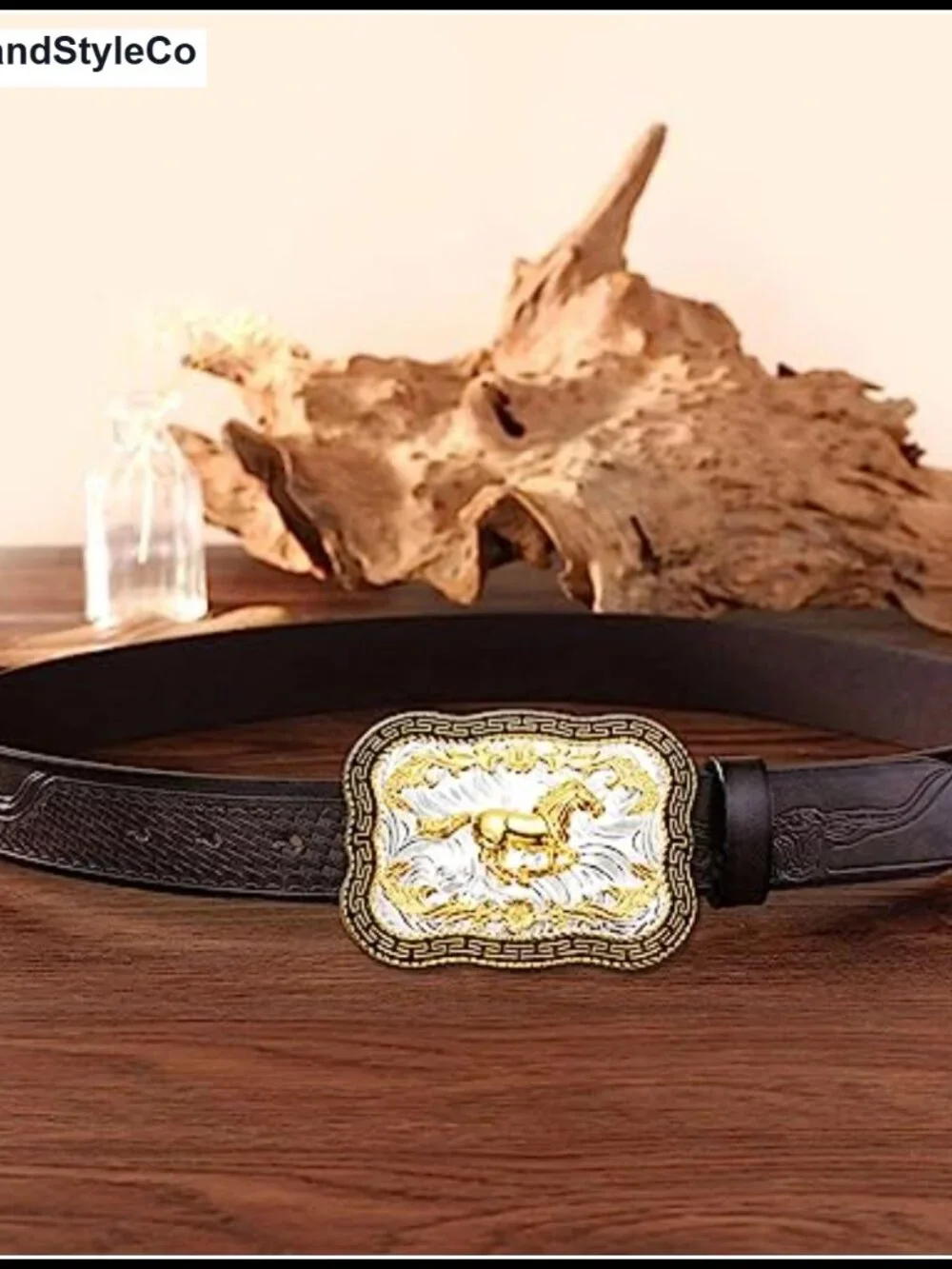 Vintage Western Horse Belt Buckle 4.3 Inch Men Women Cowboy Engraved